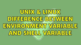 Unix Linux Difference between environment variable and shell variable