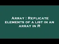 Array Replicate elements of a list in an array in R