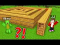 JJ and Mikey Found Secret SPIRAL MAZE DOOR Base - Maizen Parody Video in Minecraft