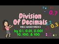 DIVISION OF DECIMALS BY 0 1 0 01 0 001 10 100 1000 GRADE 6