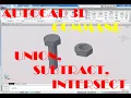 AutoCAD 3D Using COMMAND UNION SUBTRACT INTERSECT autocad