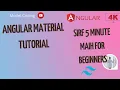Angular Material Setup angular material tutorial