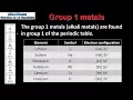 S3 1 4 The group 1 metals