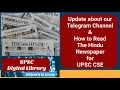 Update about our Telegram Channel How to read the hindu newspaper for UPSC How to read Newspaper