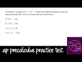 AP Precalculus Practice Test Unit 1 Question Validating an Even Function