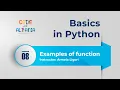 Code for Albania basics in Python Examples of function