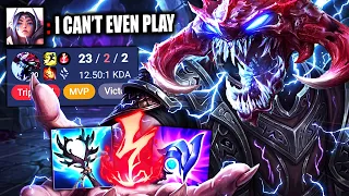 I made Irelia UNABLE TO PLAY with My New Cho GOD OF THUNDER BUILD 23 KILLS