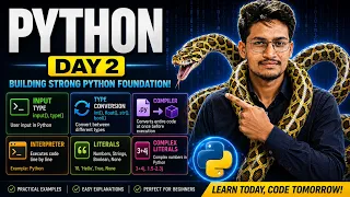 Python Day 2 input Type Conversion Literals Python Tutorial