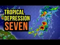 Download Lagu Tropische depressie zeven trekt over de Atlantische Oceaan...