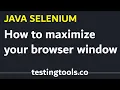 10 How to maximize the browser in java selenium