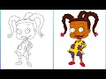 How to draw color Susie Carmichael from Rugrats Easy step by step drawing Little Champs Art