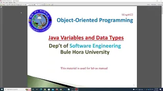 Java Variables and DataTypes