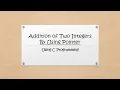 Addition of Two Integers By Using Pointer In C Programming Language