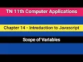 TN 11th Computer Applications Chapter 14 - Scope of Variables