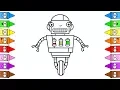 Robot Coloring Page Draw Robot Easy Drawing Robots For Kids