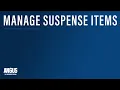 Manage Suspense Items - AAA Login Tutorial