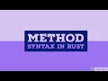 Method Syntax In Rust Programming Using Structure TUTORIAL