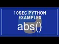 10sec Python Examples abs Built in Function by Code Recipe