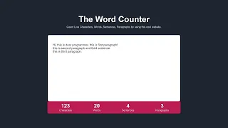 The Word Counter App Using HTML CSS JavaScript