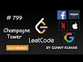 Champagne Tower Maths Dynamic Programming 799 LeetCode Day 04