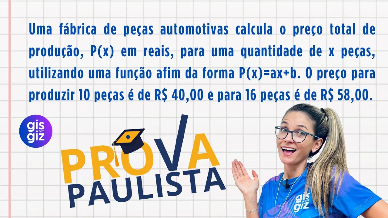 FUNÇÃO DO 1º GRAU - LEI DE FORMAÇÃO - PROVA PAULISTA 2025