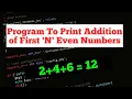 Addition Of First N Even Numbers Java Program Sum of first N even Numbers Java Programming