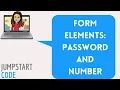 Creating a textbox for password or numeric input using HTML