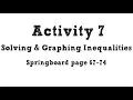 Activity 7 Solving Graphing Inequalities Advanced Math 7
