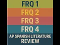 FRQ 1 FRQ 2 FRQ 3 FRQ 4 AP Spanish Literature REVIEW