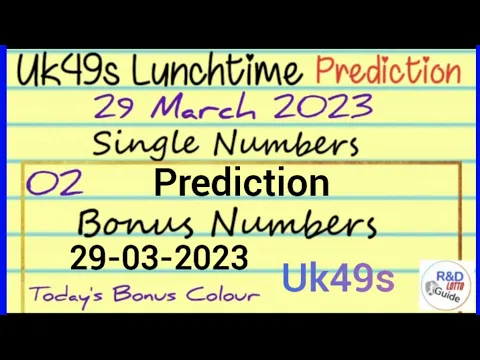 Download MP3 Uk49s Lunchtime Lotto Prediction for 29 March 2023 | TODAY'S LUNCHTIME 29-03-2023