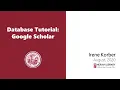 Database Tutorial Google Scholar