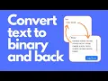 Text To Binary converter