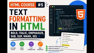 Text Formatting Tags in HTML Bold Italic Mark Sub Sup More Tutorial