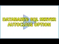 Databases SQL Server AutoClose option 2 Solutions