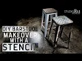 DIY Bar Stool Makeover with Diamond Plate Stencil by StudioR12 Paint on Furniture Mancave Decor