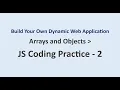 JS Coding Practice 2 Arrays and Objects Build Your Own Dynamic Web Application NxtWave