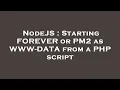 NodeJS Starting FOREVER or PM2 as WWW-DATA from a PHP script