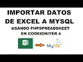 import data from excel to mysql in codeigniter 4
