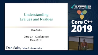 Core C++ 2019 :: Dan Saks :: Understanding Lvalues and Rvalues