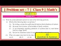Problem set 7 class 9 maths part 1 Chapter 7 Statistics Maharashtra state board
