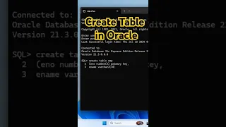 Create table in oracle