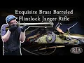 Rare BRASS BARREL Flintlock Jaeger Rifle Antique Hunting Muzzleloader