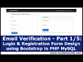 Email Verification - Part Login Registration Form Design using Bootstrap File Setup in PHP