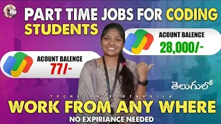 Part Time jobs for Coding Students students Freshers Work from anywhere Part Time jobs