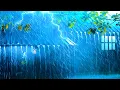 Relieve Stress and Sleep Deeply with Heavy Rain Powerful Thunder on a Tin Roof of an Old Cabin