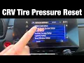 Low tire pressure light 2021 Honda CRV Reset tpms