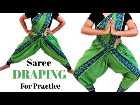 Download MP3 How to tie bharatanatyam  practice saree| bharatnatyam practice saree| Cutipie Lima