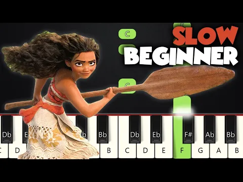 Download MP3 How Far I'll Go - Moana | SLOW BEGINNER PIANO TUTORIAL + SHEET MUSIC by Betacustic