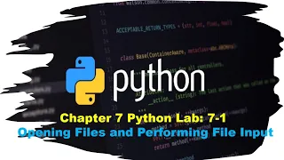 Principles of Programming Chapter 7 Python Lab 7-1 Opening Files and Performing File Input