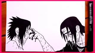 como desenhar o sasuke vs itachi batalha final